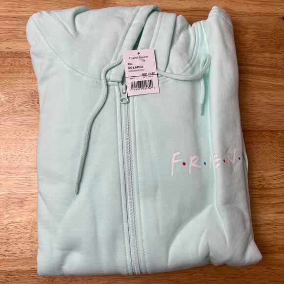 Friends Junior's Mint Green Long Sleeve Hoodie - Juniors Size XXL - NWT - Picture 3 of 6